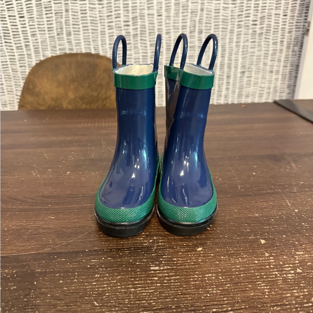 Western Chief Navy and Green Kids Rain Boots